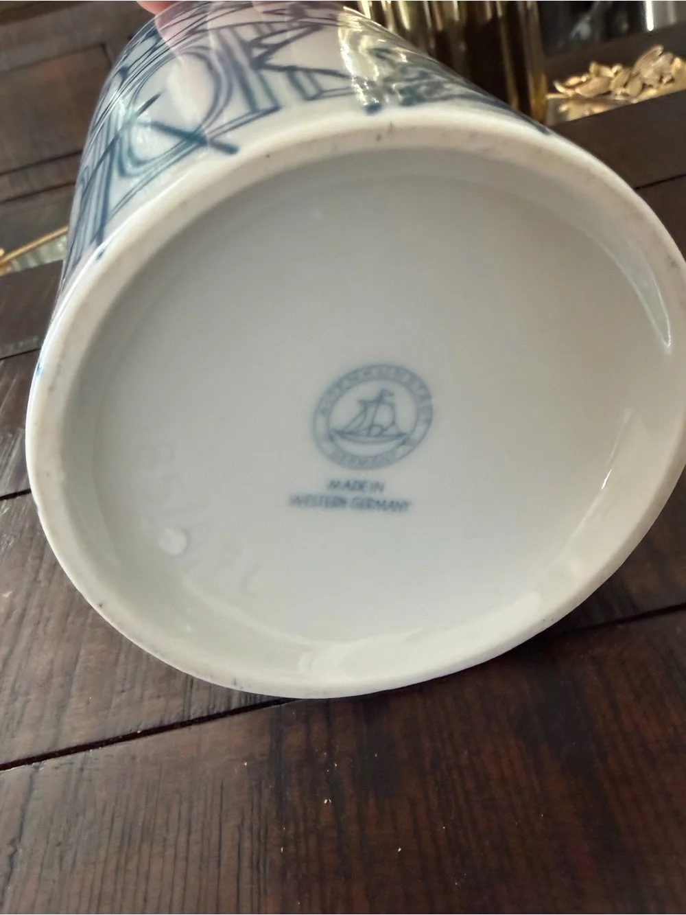 Mid-Century Modern Altenkunstadt Porcelain Decanter Bar Scene White Decanter VTG